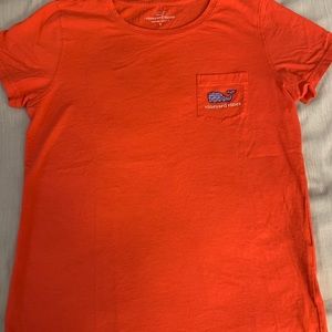 Vineyard Vines Red pocket tee American Flag Whale